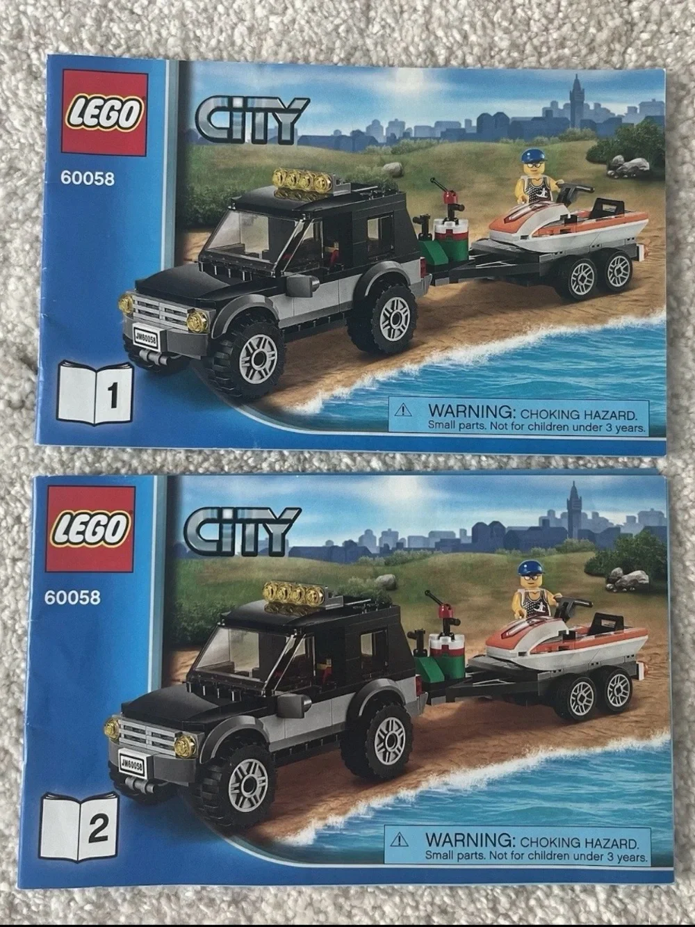 Lego City Jeep Jet Ski Set 60058 100% Complete